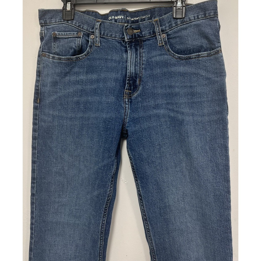OLD NAVY STRAIGHT /DROIT Jeans Medium Wash Denim Mens 34 X 32 - Picture 3 of 8